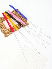 1 Miếng Thép không gỉ Kết cườm Công cụ Với Cong Kim tiêm , Đối với Làm đồ trang sức Và DIY Chế tạo Kết cườm Kim Tóc giả Móc sự thêu Móc , Nhựa nhiều màu Xử lý Hạt String Công cụ - Màu xanh lam - Xem 9