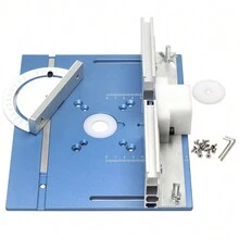 一套藍色鋁銑床插入板木工修剪器電動木銑翻板帶斜接規適用於 Diy 工作台 - 藍色 - 查看 3