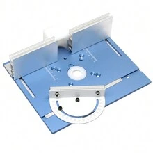 一套藍色鋁銑床插入板木工修剪器電動木銑翻板帶斜接規適用於 Diy 工作台 - 藍色 - 查看 5