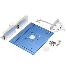 一套藍色鋁銑床插入板木工修剪器電動木銑翻板帶斜接規適用於 Diy 工作台 - 藍色 - 查看 7