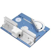 一套藍色鋁銑床插入板木工修剪器電動木銑翻板帶斜接規適用於 Diy 工作台 - 藍色 - 查看 4