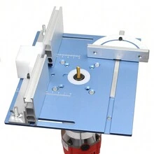 一套藍色鋁銑床插入板木工修剪器電動木銑翻板帶斜接規適用於 Diy 工作台 - 藍色 - 查看 2