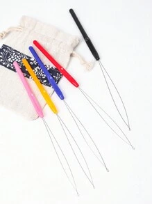 1入組不銹鋼串珠設備帶彎曲針適用於珠寶製作和手工製作,串珠針,接髮鉤鉤針,塑膠手柄串珠工具 - 粉色 - 查看 7