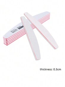 Semi-circular Multi-purpose Red Heart Shaped Sawtooth Sanding Nail File For Shaping And Polishing - White - View 3