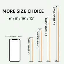 50pcs Bamboo Skewers For Wooden Stick, Bbq, Appetizers, Fruits, Cocktails, Grilled Meat, Chocolate Fountain, Kitchen, Diy, Party