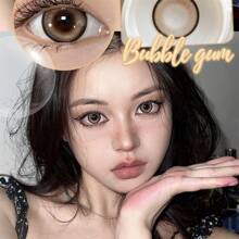 Morningcon 2 piezas/paquete lentes de contacto de color marrón lindo y natural con el mismo diámetro para miopía - Marrón - Ver 2