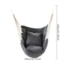 1 Pieza Silla Colgante Al Aire Libre Con Tela De Lona A Rayas Confortable, Cama De Columpio Transpirable Y Relajante Para El Jardín Trasero - Gris - Ver 3