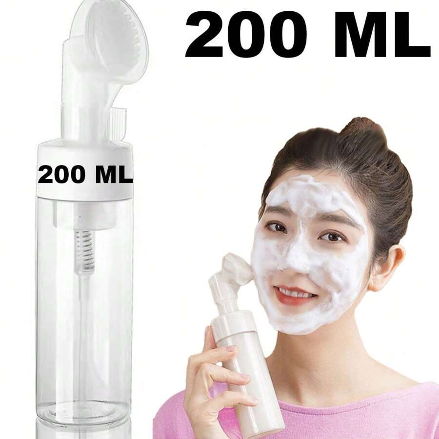 Frasco Pump Espumador Com Escova De Silicone Para Limpeza Facial Skin Care