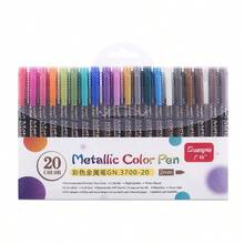 12/20色金屬筆彩筆中尖/毛筆金屬筆,適用於木製、石頭、黑紙、製卡、剪貼簿手工藝品、diy相冊金屬、陶瓷、酒杯的繪畫工具。 - 粉色 - 查看 6