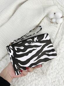 SOUTHLAND&KANGAROO Ví thời trang sọc ngựa vằn có khóa kéo chìa khóa điện thoại di động cho nữ Ví da PU họa tiết nhẹ Tiền mặt Thẻ căn cước Thẻ tín dụng Túi xách tay Ví nhỏ Ví ngắn Malist Thời trang doanh nhân hiện đại cho kỷ niệm Ngày lễ tình nhân Quà tặng sinh nhật Quà tặng cho bé gái Cho phụ nữ Cho túi xách nữ Đồ dùng học tập Cho trường học Phòng ký túc xá & Quay lại trường In hình con bò Da chất lượng cao cho phụ nữ Ví ví mini Ví ví đeo tay Ví đựng tiền xu - Đen và trắng - Xem 3