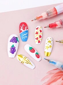 Set Di 12 Pennarelli Per Graffiti Per Unghie, Pennarello Per Unghie Con Pennino Sottile Per Disegnare Linee Astratte Con Dettagli Floreali E Design Impermeabile - Utensili Per Graffiti Unghie Per Forniture Di Nail Art