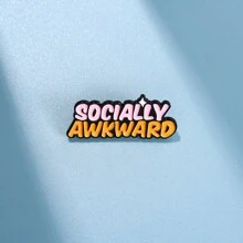 suteyi Accesorios Decorativos Creativos De La Insignia Metálica Diy Con Dibujo Animado 'socialmente Inhabil' Para Ropa, Mochilas, Sombreros, Regalos Para Fiestas Y Accesorios Para Niños Y Niñas - Multicolor - Ver 4