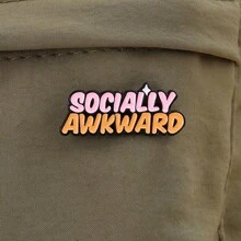 suteyi Accesorios Decorativos Creativos De La Insignia Metálica Diy Con Dibujo Animado 'socialmente Inhabil' Para Ropa, Mochilas, Sombreros, Regalos Para Fiestas Y Accesorios Para Niños Y Niñas - Multicolor - Ver 1