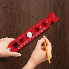 One Piece Red 164MM Adjustable Scribe Gauges Drawing Compass Circular Drawing Tool - Red - View 1
