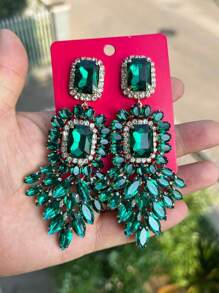 ACEHLN 新款女士水晶吊坠耳环 水钻耳环 婚礼 女士派对 时尚珠宝配饰 批发礼品 个性耳环 - 白 - 查看 10