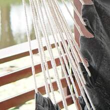 1 Pieza Silla Colgante Al Aire Libre Con Tela De Lona A Rayas Confortable, Cama De Columpio Transpirable Y Relajante Para El Jardín Trasero - Gris - Ver 4