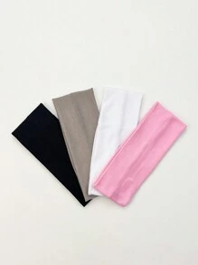 1/4 piezas Set de diademas de tela de moda multicolor para mujeres, uso versátil diario, accesorios de pelo rosa, turbante, diadema, banda para el sudor, accesorios de pelo para la escuela, la universidad, el otoño, el invierno, vacaciones, atuendos elegantes, bufandas, bandanas suaves, atuendos de verano, festivales, fiestas - Multicolor - Ver 3