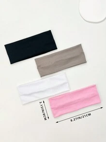 1/4 piezas Set de diademas de tela de moda multicolor para mujeres, uso versátil diario, accesorios de pelo rosa, turbante, diadema, banda para el sudor, accesorios de pelo para la escuela, la universidad, el otoño, el invierno, vacaciones, atuendos elegantes, bufandas, bandanas suaves, atuendos de verano, festivales, fiestas - Multicolor - Ver 5