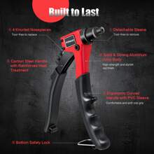 IRONMAX Rivet Gun With 200 PCS Rivets Manual Rivet Gun Kit W/ 4 Tool-Free Interchangea - 黑色 - 查看 10
