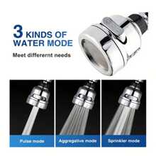 1pc ABS Faucet Extender, Modern Rotatable Faucet Extension For Kitchen - Silver - View 1