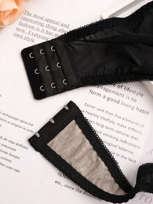 大碼時尚塑身連體衣,帶文胸和胸墊,性感內衣 - 黑色 - 查看 5