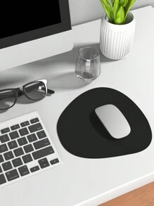 A Waterproof And Easy-to-clean, Dual-sided And Non-slip Velvet Bottom, Triangular-elliptical Shaped, One-piece Synthetic Minimalist Mouse Pad, Compatible With Home And Office Use