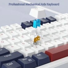 MageGee MK-Sky98 Mechanical Gaming Keyboard Hot Swappable Small Compact 98 Key 100% Anti-Ghosting LED Backlight Wired Gaming Keyboard for Laptop, Computer, Desk Blue White-Red Switch - Black - View 4