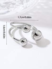 1 Miếng Tối giản Ngày lễ Mẹ Thép Titan Nhẫn - Bạc - Xem 4