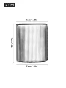 X WOTP 1 件透明玻璃牛奶杯，玻璃垂直纹理简约咖啡杯，适合家庭返校 - 無色 - 查看 4