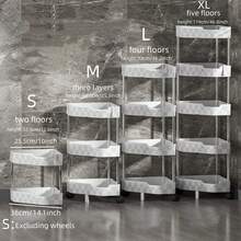 1pc No Drilling Bathroom Corner Storage Rack, Kitchen Shelf - White - View 5