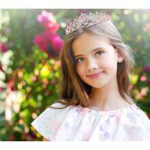 件套玫瑰金生日女孩套裝，包括生日頭飾、生日皇冠、生日腰帶和頭飾，適合女士女孩生日禮物和派對配件 - 玫瑰金 - 查看 7