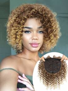 8英寸飯碗卷頭套髮片女士夾式髮延伸假髮頭頂加密補發帶束助長蓬鬆假髮 帶劉海非裸蓋假髮 70年代disco假髮 男士鬆散頭套 - 金色 - 查看 1