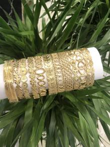 3入組不知道內容的不鏽鋼金黃色手鐲盲盒,圖片中的款式不會重複出現,隨機發送 - 金黃色 - 查看 2