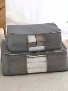 1pc Dark Grey Waterproof, Moisture-Proof, Large Capacity Quilt Storage Bag. Thickened Oxford Cloth Packing Bag For Moving And Sorting Clothes  Decorations   Autumn Decor Festival Decor Room Decor Home Decor Fall Decor Bedroom Decor - Dark Grey - View 2