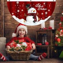 1入組聖誕節主題扇形旗幟,適用於戶外裝飾,例如正門、樓梯、窗戶等 - 紅色 - 查看 2