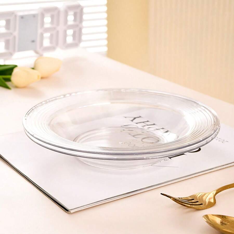 4 件意式塑料盤,透明