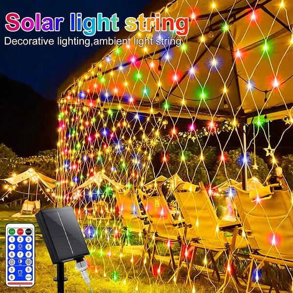 1pc 192 LED Solar Lights with Remote Control Waterproof Outdoor