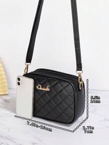 Metallic Decor Women's Crossbody Bag - Black - View 2