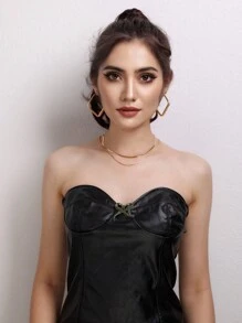 長捲馬尾夾式假髮,自然合成髮料女士盤髮束黑色 - Dark Brown - 查看 4