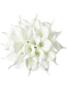 6/10支仿真白色马蹄莲，适合DIY新娘礼物、婚礼花束、餐桌装饰、家居装饰、情人节、生日礼物、毕业典礼等场合。 - 白色 - 查看 11