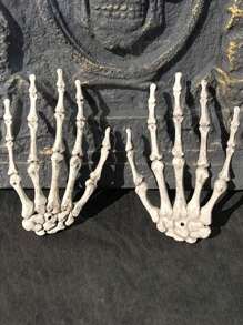 1對骷髏手骨骨架萬聖節派對裝飾品 - 一號手[一對] - 查看 2