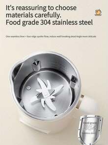 一臺1000ml的9合1迷你豆漿機,具備數字顯示、榨汁、預約功能、保溫和自動清洗等特點。使用於家庭。10片304不銹鋼刀片,早餐的完美幫手。 - 白色 - 查看 5