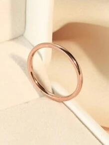 1 pieza Anillo sencillo de acero inoxidable de 2 mm de diámetro, adecuado para decoración diaria o como regalo - Multicolor - Ver 4