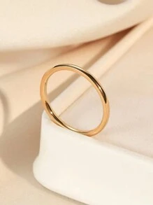 1 pieza Anillo sencillo de acero inoxidable de 2 mm de diámetro, adecuado para decoración diaria o como regalo - Multicolor - Ver 5