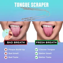 Stainless Steel Gold Tongue Scraper, U-shaped Design To Remove And Clean Tongue Coating For Fresher Breath - Gold - View 3