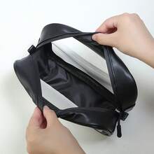 1 Miếng Đen Dung lượng lớn PVC Mờ Trong suốt Túi giặt , Không thấm nước Túi vệ sinh Đối với Tắm rửa , bờ biển , Du lịch , Có thể mang đi Túi mỹ phẩm Có tay cầm - màu đen - Xem 10