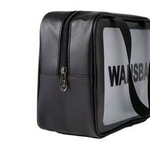 1 Miếng Đen Dung lượng lớn PVC Mờ Trong suốt Túi giặt , Không thấm nước Túi vệ sinh Đối với Tắm rửa , bờ biển , Du lịch , Có thể mang đi Túi mỹ phẩm Có tay cầm - màu đen - Xem 5