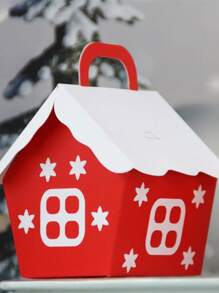 10pcs Christmas Candy Box Bags Santa Claus Gift Box DIY Cookie Packaging Bag Merry Christmas Party Decoration New Year Kids Gift - Red - View 4