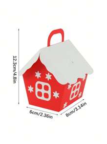 10pcs Christmas Candy Box Bags Santa Claus Gift Box DIY Cookie Packaging Bag Merry Christmas Party Decoration New Year Kids Gift - Red - View 5
