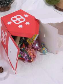 10pcs Christmas Candy Box Bags Santa Claus Gift Box DIY Cookie Packaging Bag Merry Christmas Party Decoration New Year Kids Gift - Red - View 8